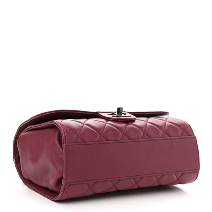 Chanel Lambskin Medium Grocery By Chanel Drawstring Shopping Bag Dark Pink 4 of 10