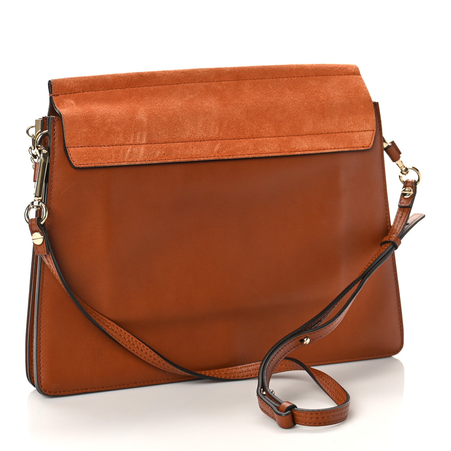 Chloe Suede Calfskin Medium Faye Shoulder Bag Tobacco 3 of 9