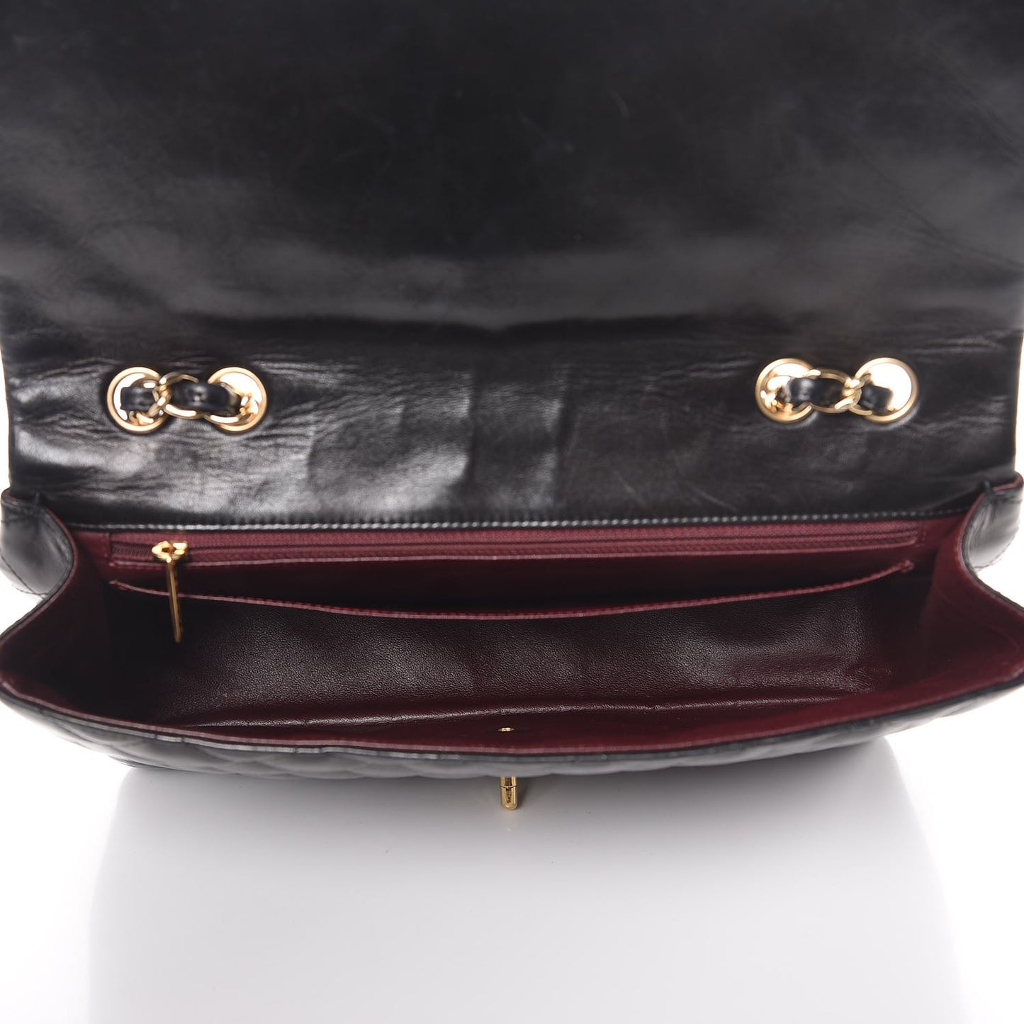 Lambskin Quilted Jumbo Single Flap Black
