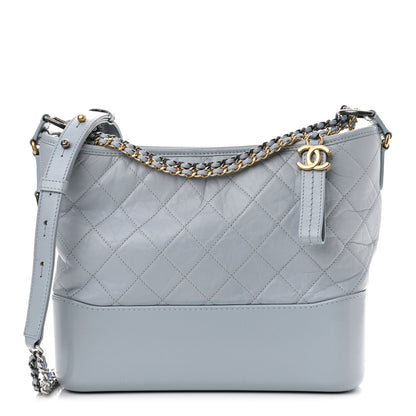 Chanel Aged Calfskin Quilted Medium Gabrielle Hobo Light Blue 1 of 10