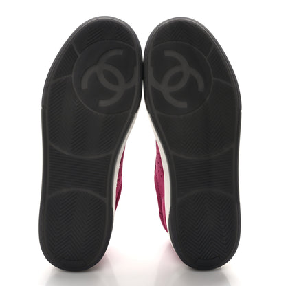 Chanel Suede Calfskin Logo Sneakers 39 Dark Pink 6 of 10