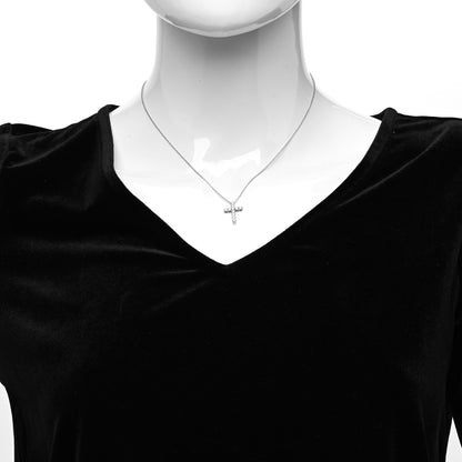 Tiffany Platinum Diamond Small Cross Pendant Necklace 2 of 6