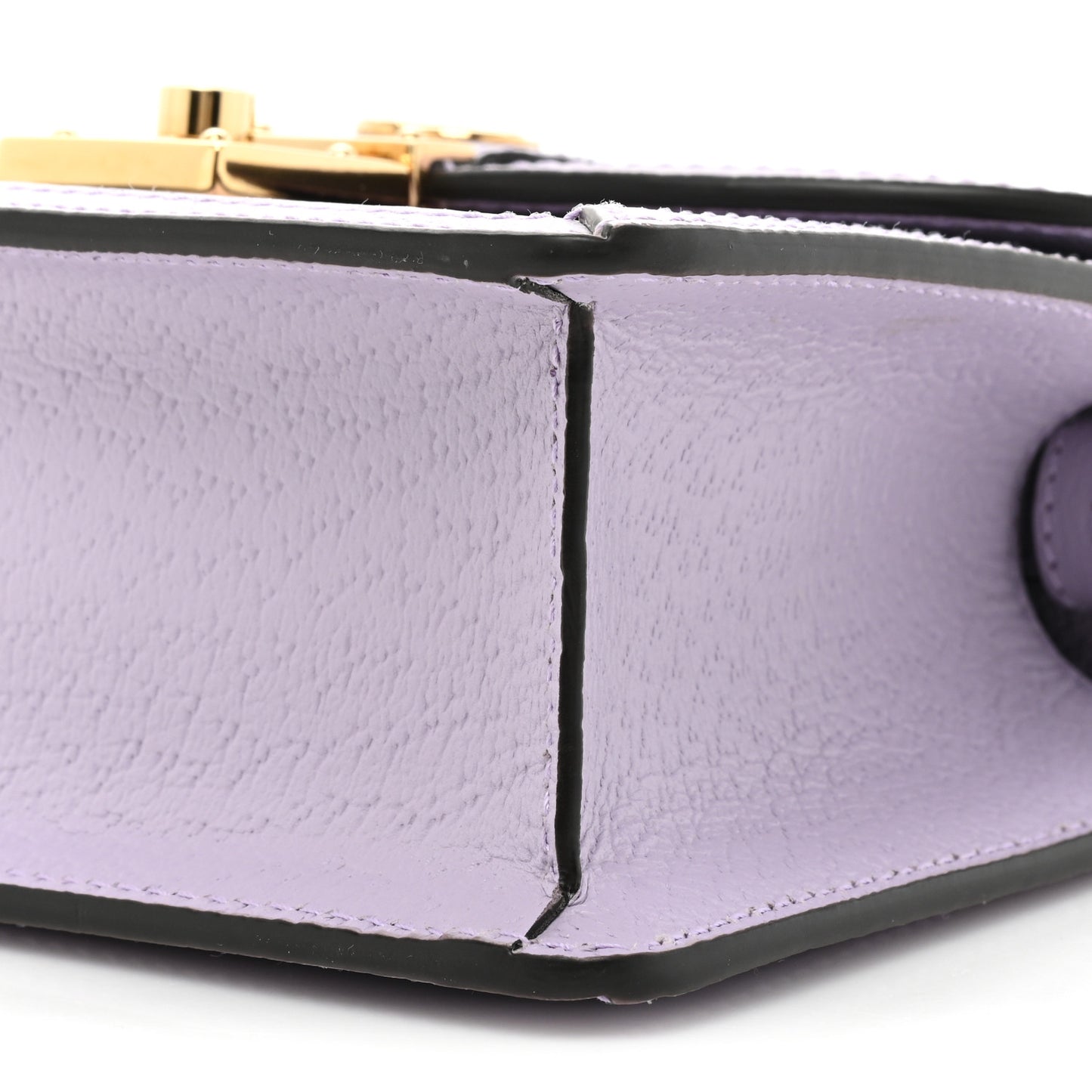 Textured Dollar Calfskin Mini Ophidia Padlock Top Handle Chain Shoulder Bag Senanque