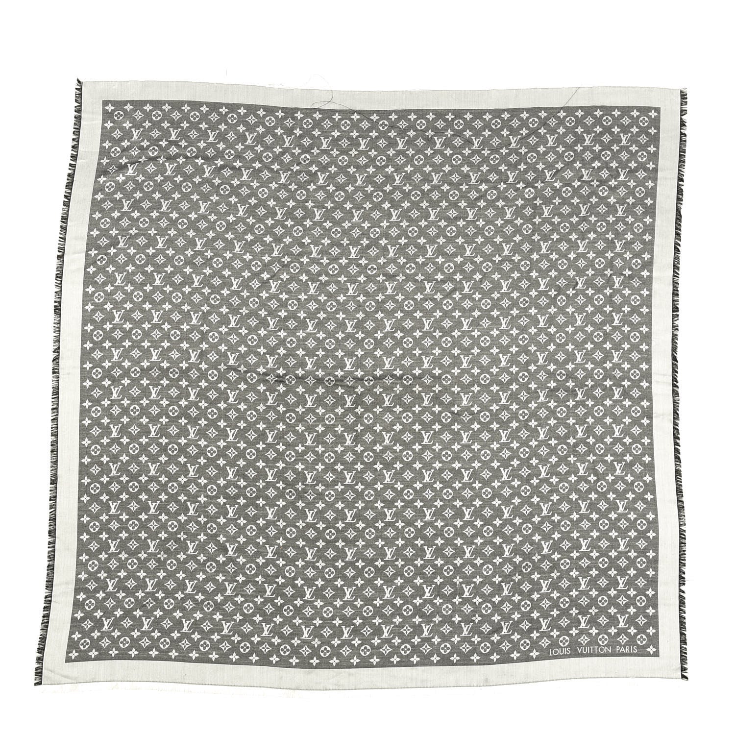 Louis Vuitton Silk Wool Monogram Denim Shawl Black 1 of 4