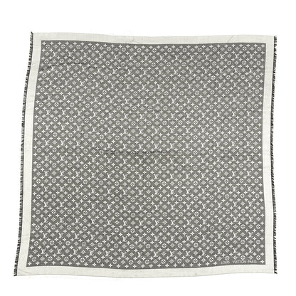 Louis Vuitton Silk Wool Monogram Denim Shawl Black 1 of 4