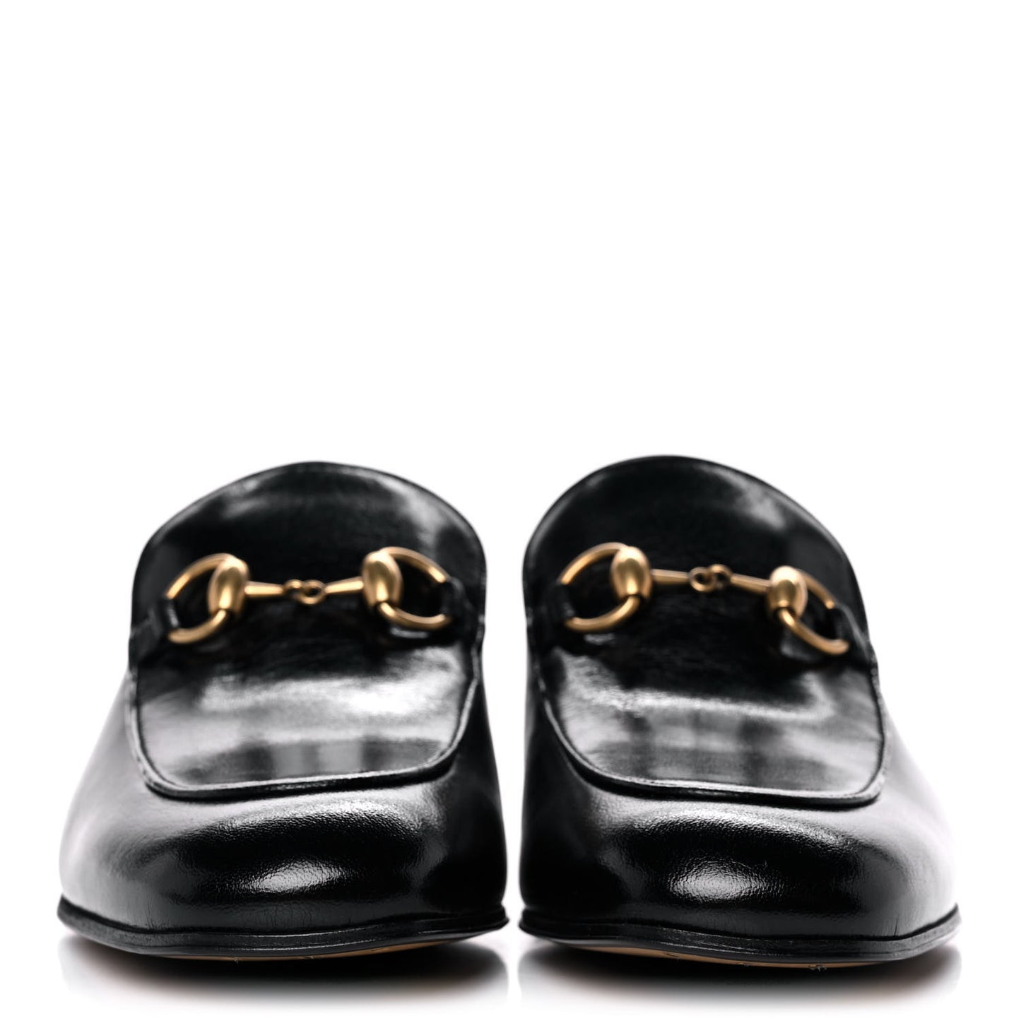 Goatskin Womens Horsebit Mid-Heel Loafers 38.5 Black