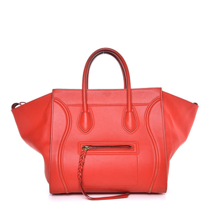 Celine Smooth Calfskin Medium Phantom Luggage Vermillion 1 of 17