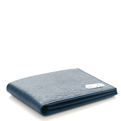 Salvatore Ferragamo Stamped Calfskin Gancini Revival Bi-Fold Wallet Blue 4 of 8