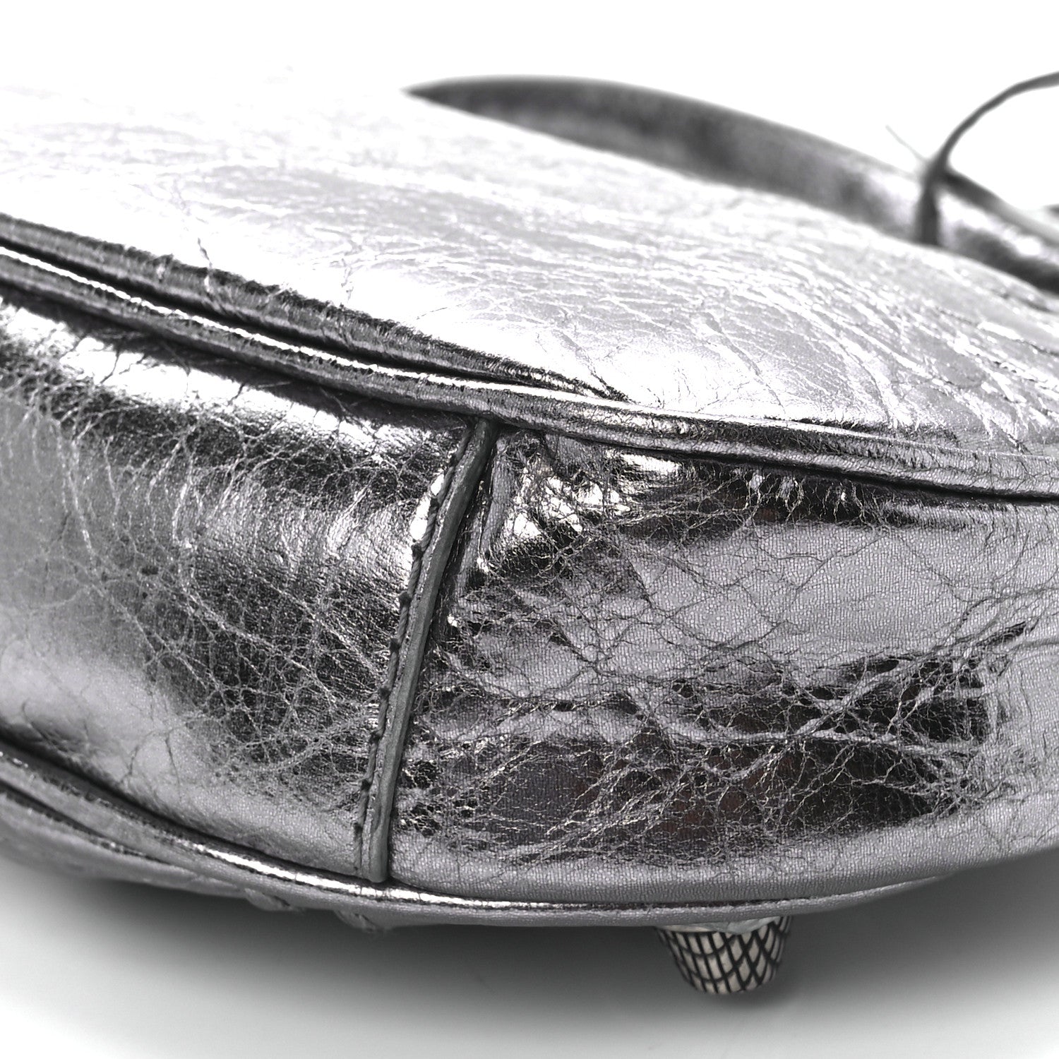 Balenciaga Metallic Agneau Arena Le Cagole Purse With Chain Mini Silver 11 of 11