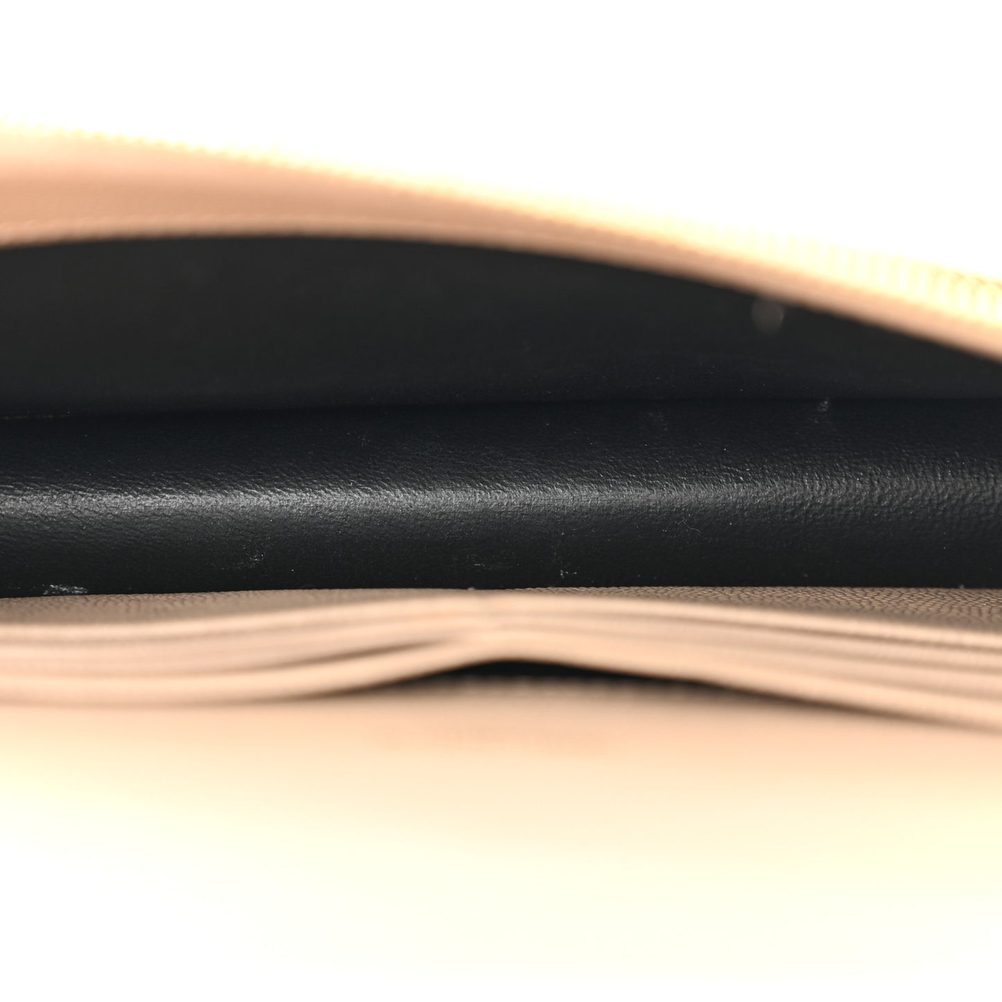 Grain De Poudre Matelasse Chevron Monogram Envelope Chain Wallet Dark Latte