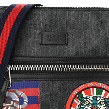 Gucci GG Supreme Monogram Night Courrier Flat Messenger Bag Black Multicolor 8 of 13
