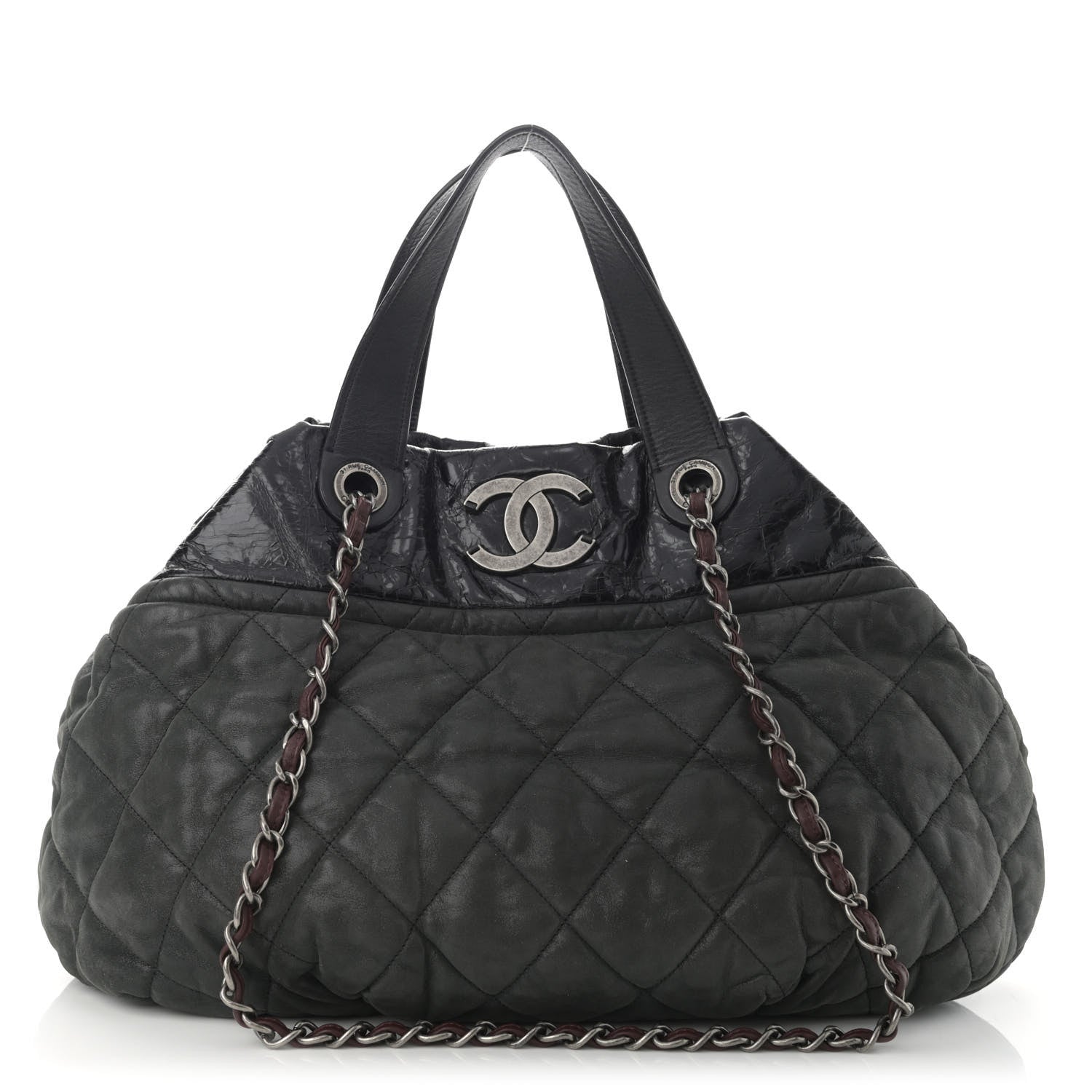 Chanel Iridescent Calfskin Quilted Large In The Mix Tote Black 1 of 11
