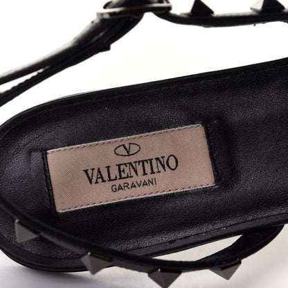 Valentino Garavani Patent Rockstud Slingback Flats 39 Black 10 of 12