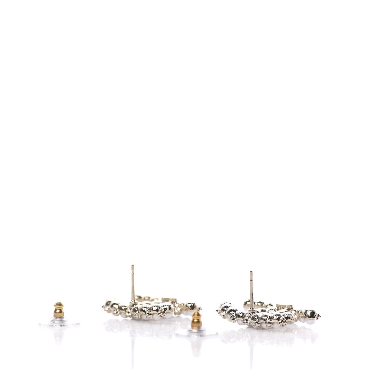 Chanel Pearl Crystal CC Earrings Gold 3 of 5