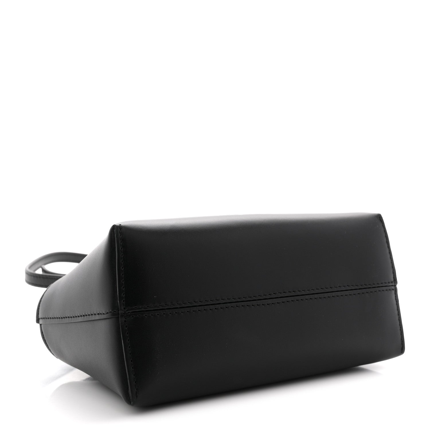 Fendi Vitello King Plexiglass Logo Embossed Mini By The Way Top Handle Boston Bag Black 4 of 10