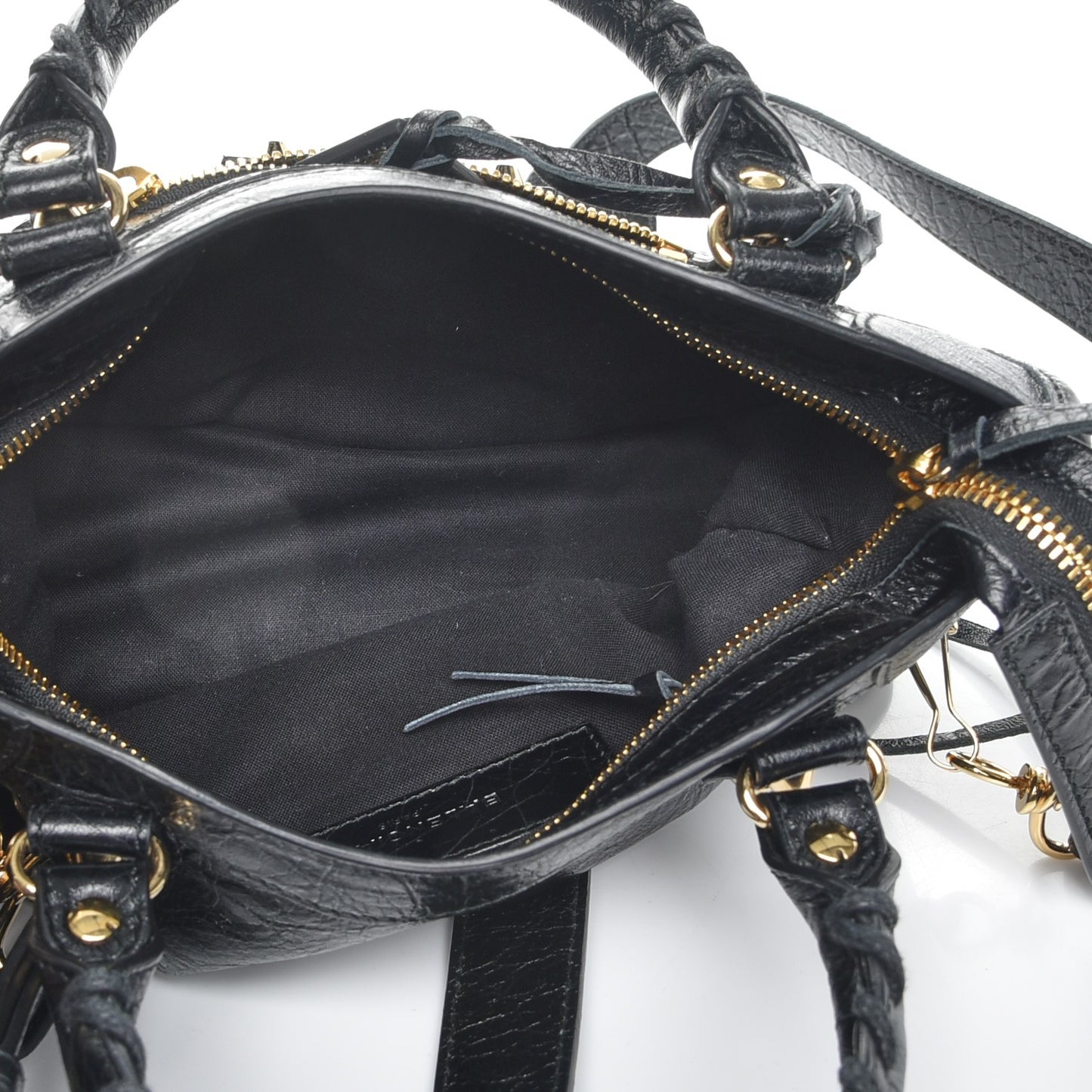 Agneau Classic Gold Hardware Mini City Black