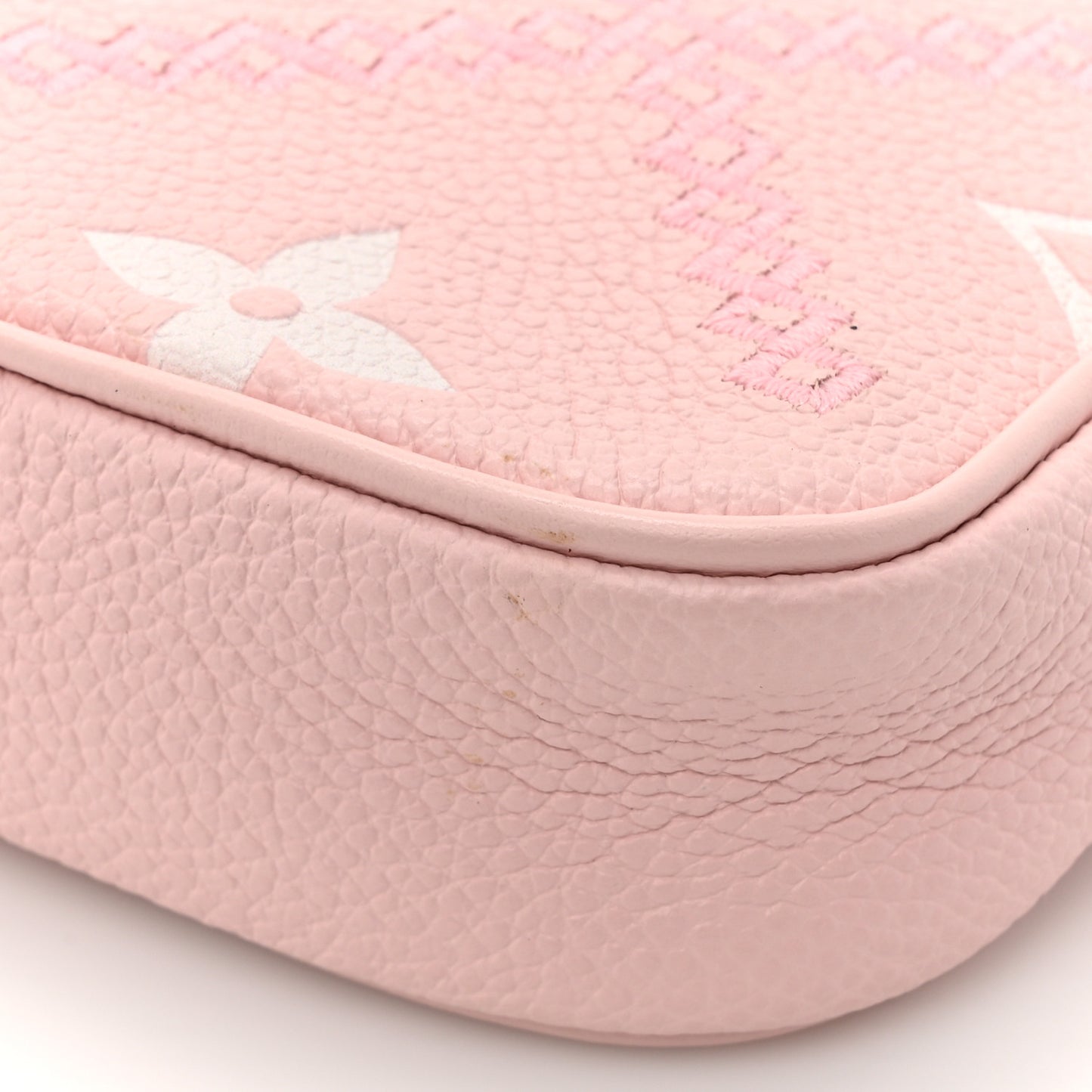 Empreinte Monogram Giant Broderies Mini Pochette Accessories Pink Creme
