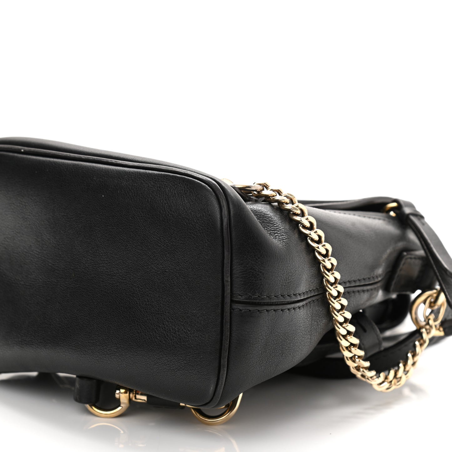 Suede Calfskin Mini Faye Backpack Black