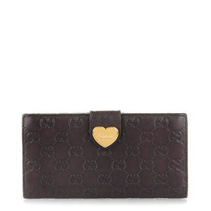 Gucci Guccissima Heart Continental Wallet Dark Brown 1 of 7