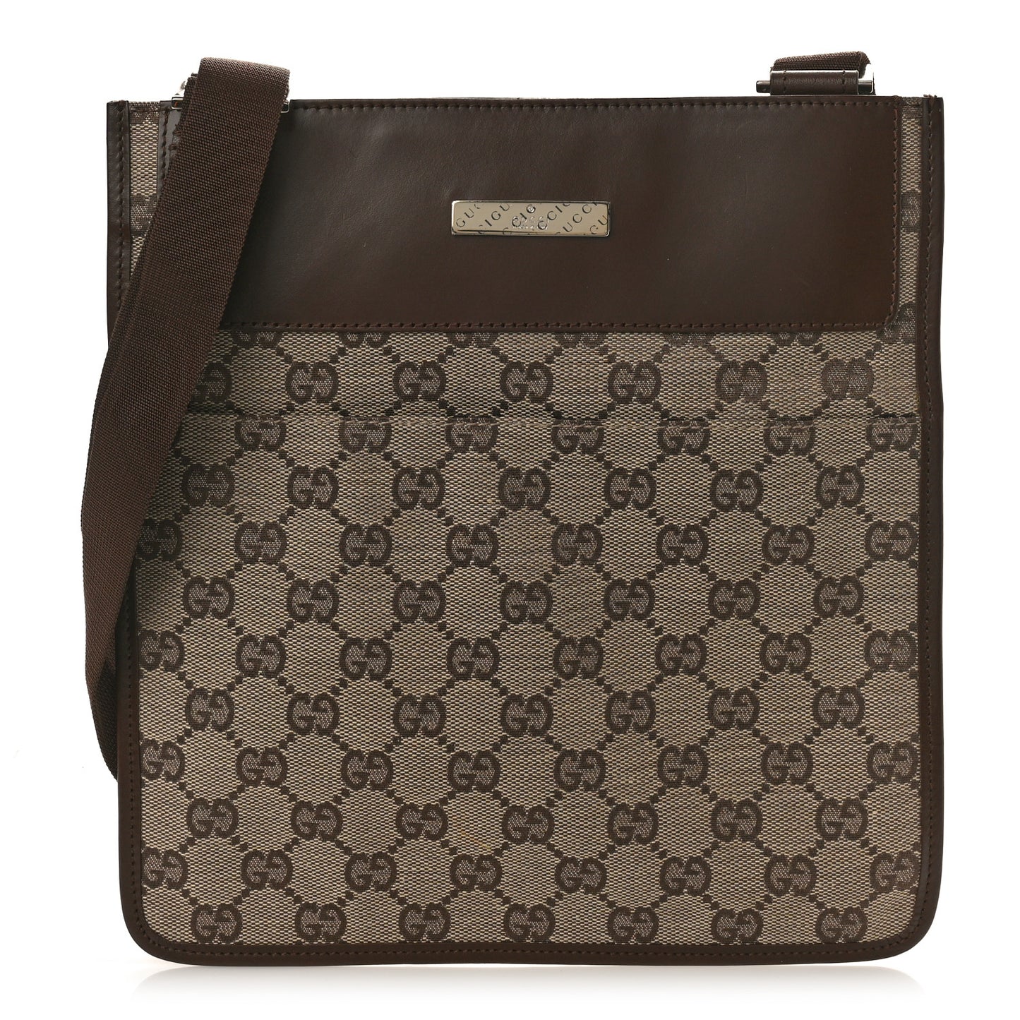 Monogram Messenger Crossbody Bag Dark Brown