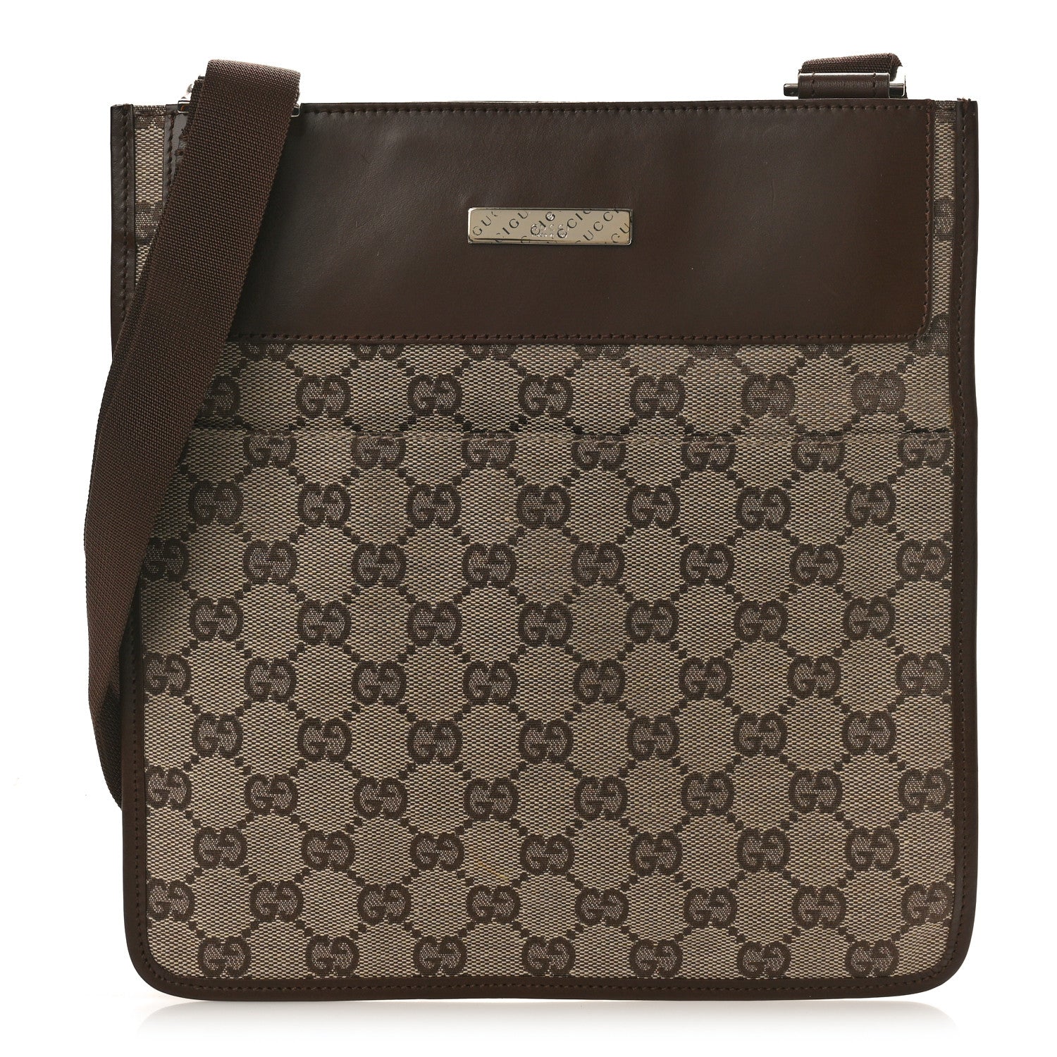Gucci Monogram Messenger Crossbody Bag Dark Brown 1 of 9