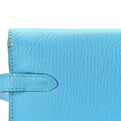 Hermes Chevre Mysore Kelly Longue Wallet Bleu Azteque 9 of 9