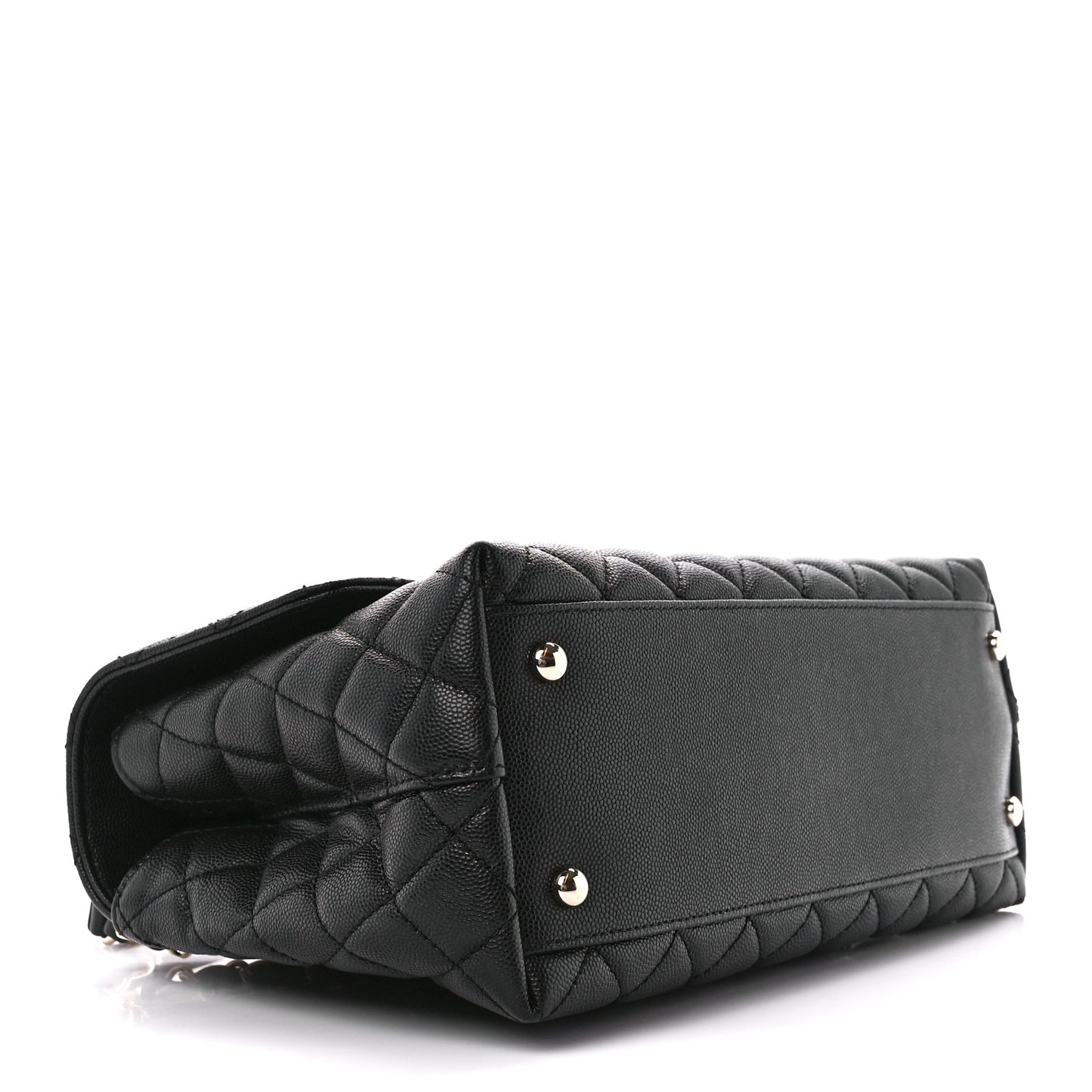 Caviar Quilted Small Coco Handle Flap Black