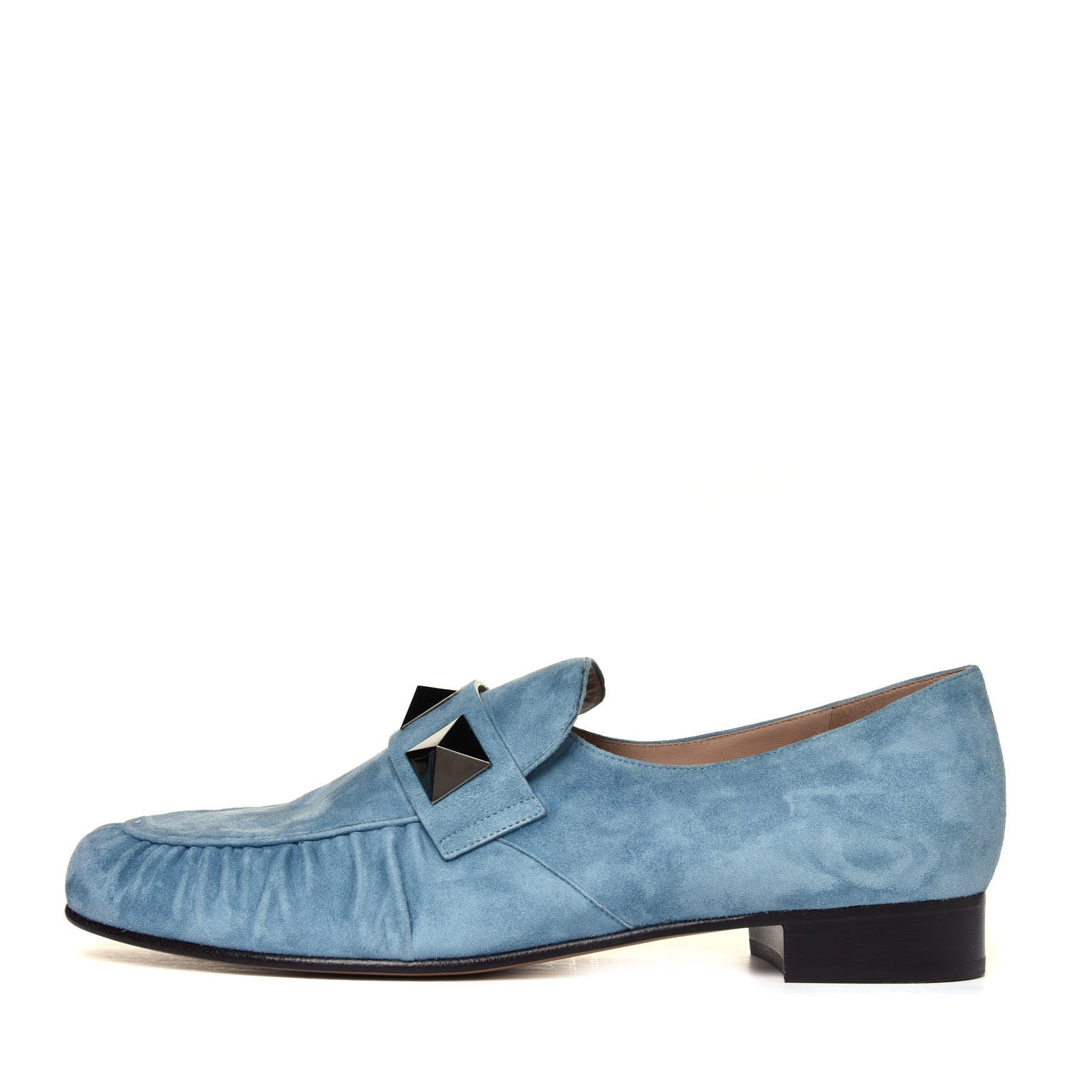 Valentino Garavani Suede Rockstud Loafers 40 Grey Sky 2 of 12