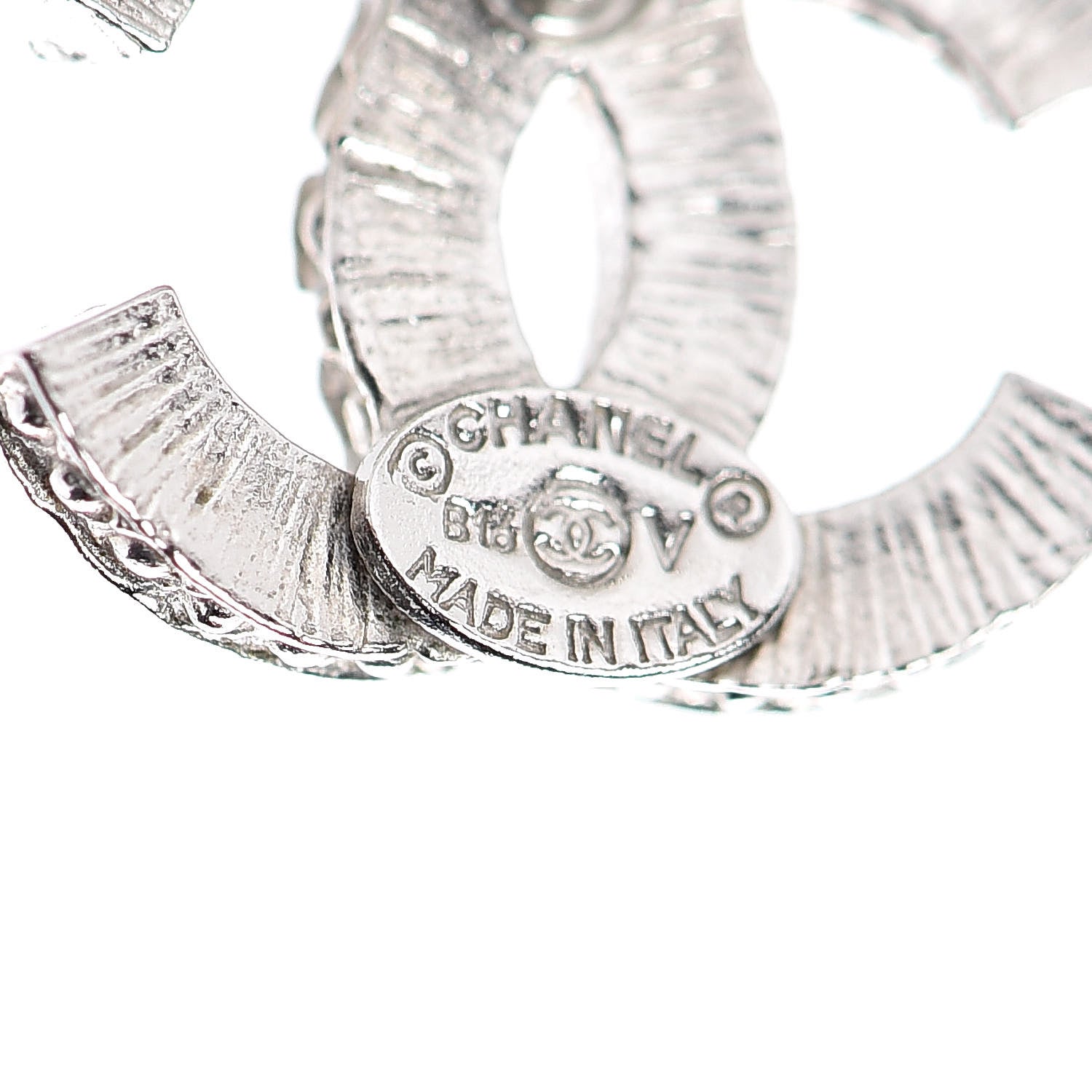 Chanel Crystal CC Earrings Silver 4 of 4