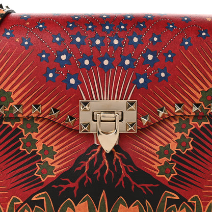 Valentino Garavani Vitello Enchanted Wonderland Medium Rockstud Flap Saddle Bag Rosso Valentino 7 of 10