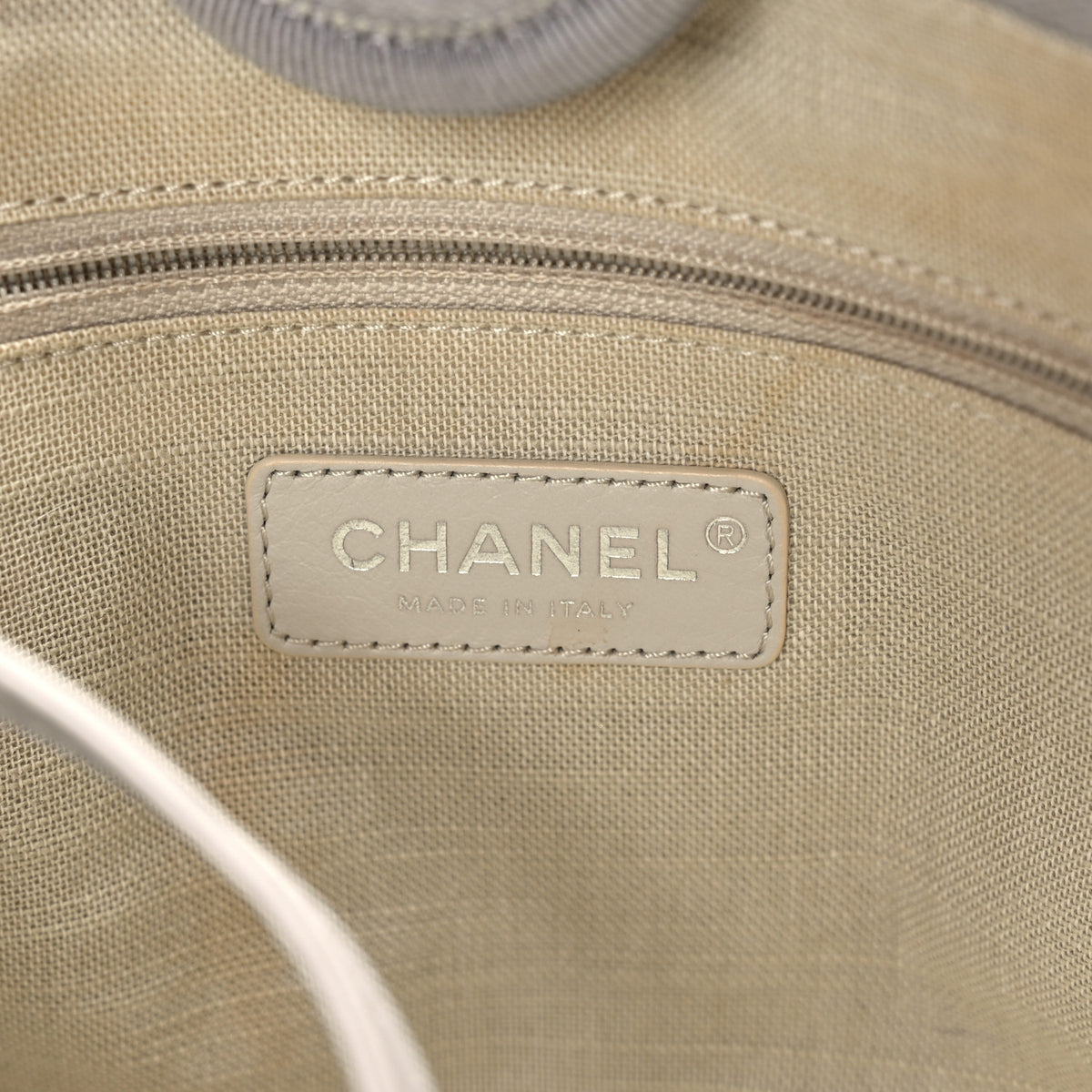 Chanel Mixed Fibers Small Deauville Tote Light Grey 5 of 9