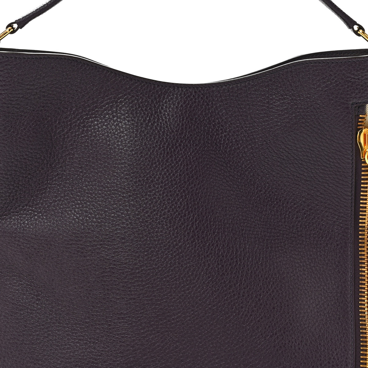 Pebbled Calfskin Small Alix Padlock Zip Hobo Bag Wine