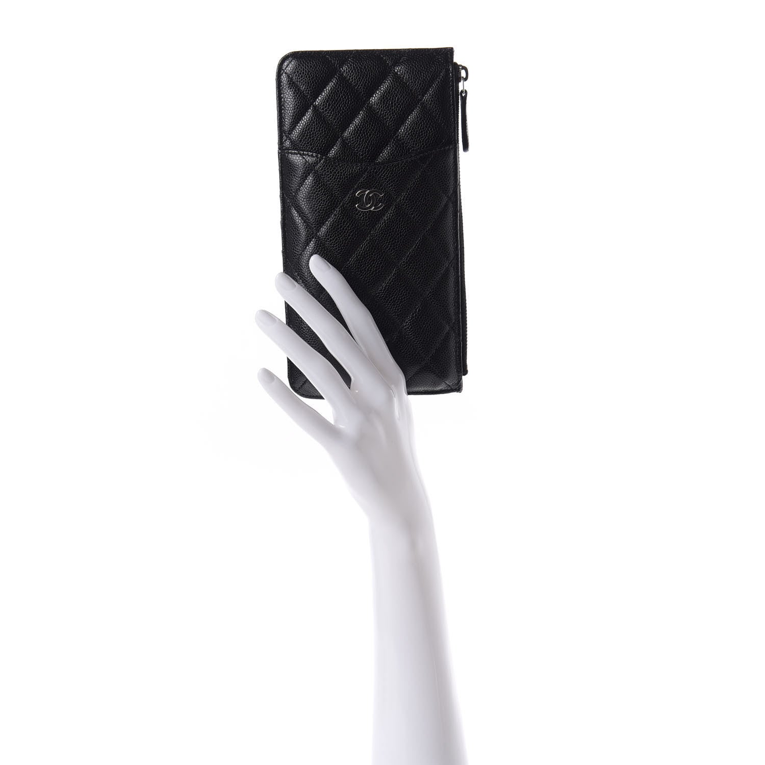 Chanel Caviar Quilted Classic Flat Wallet Pouch Black 2 of 8
