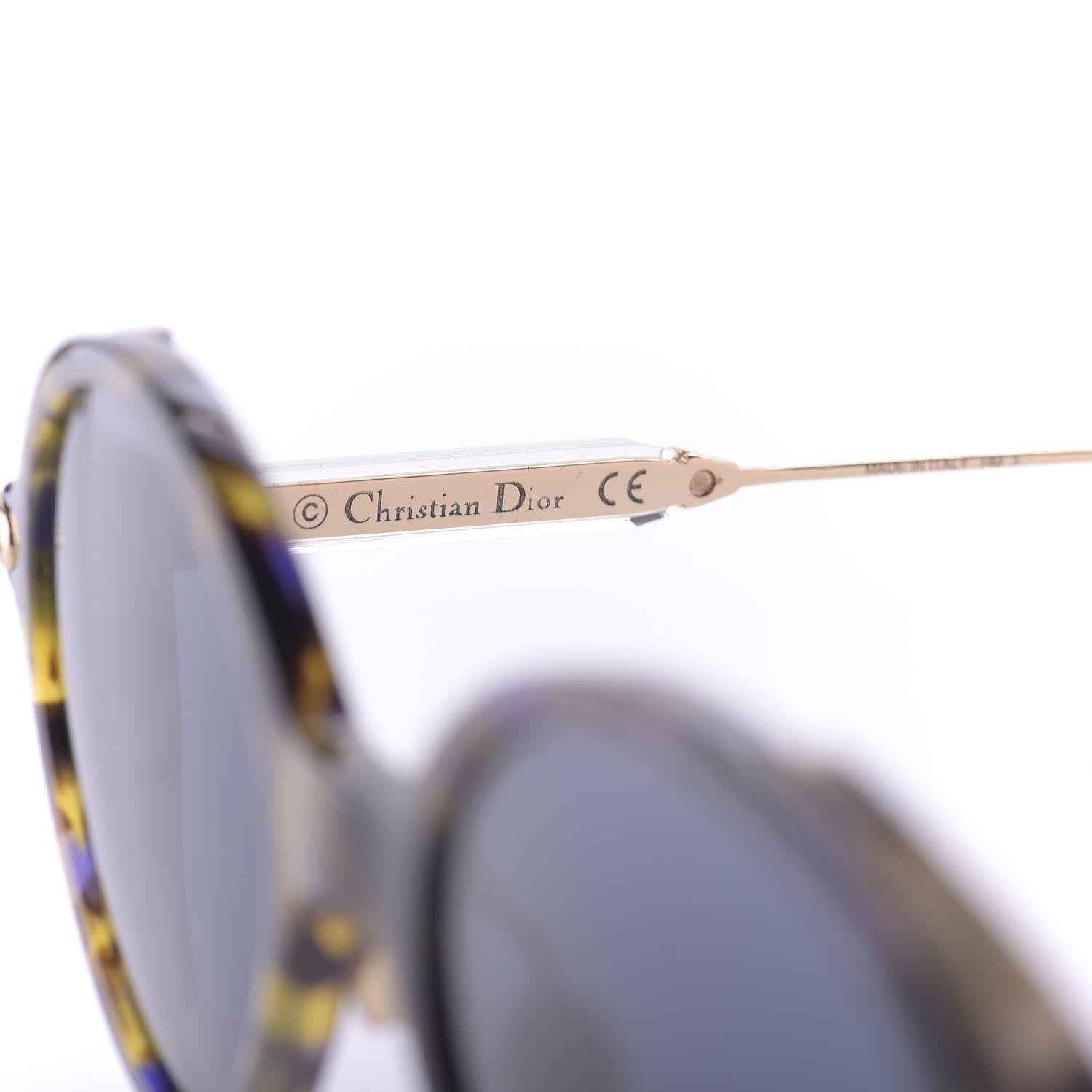 Christian Dior Acetate Umbrage Round Sunglasses Tortoise Blue 5 of 10