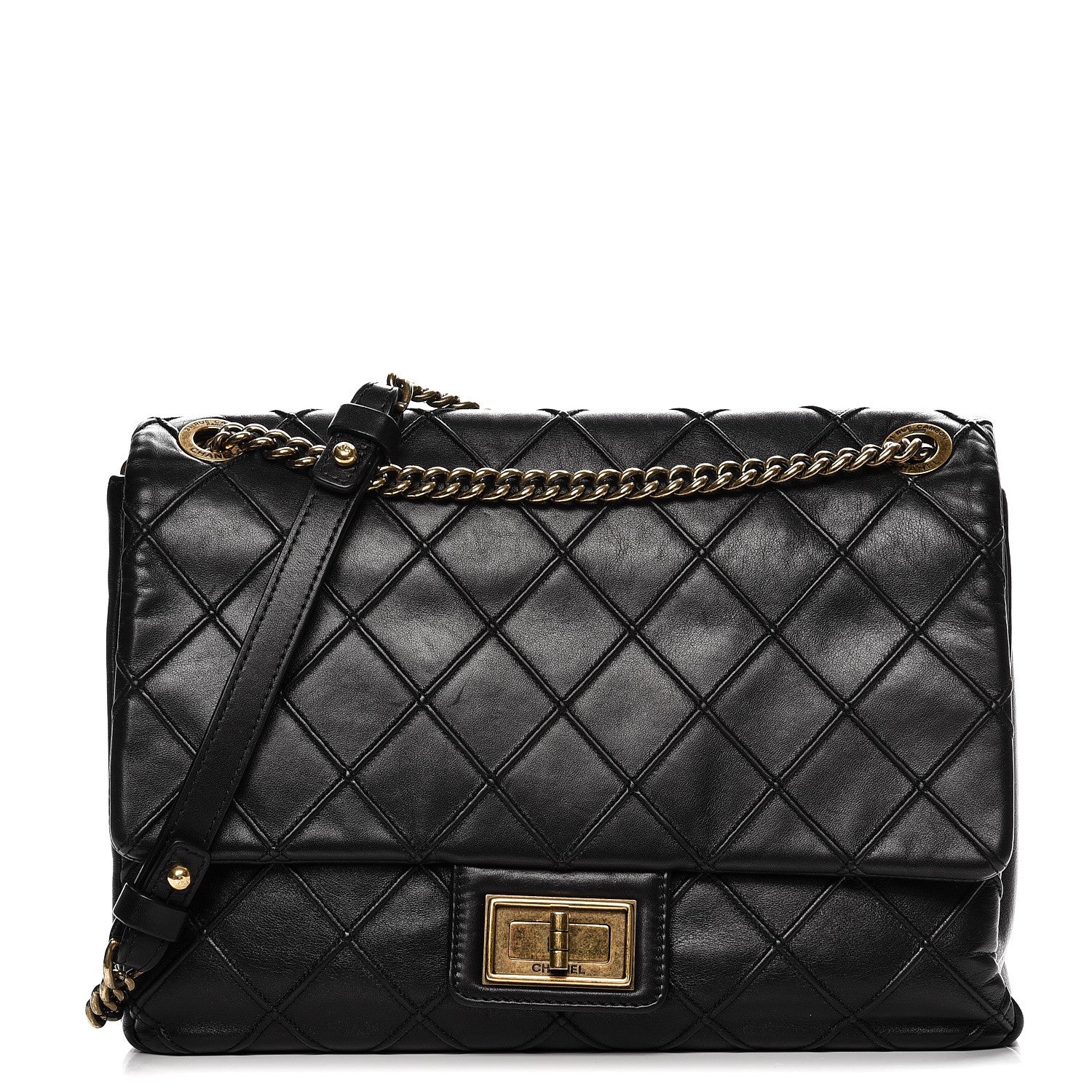 Chanel Calfskin Diamond Debossed Large Cosmos Flap Black 1 of 8