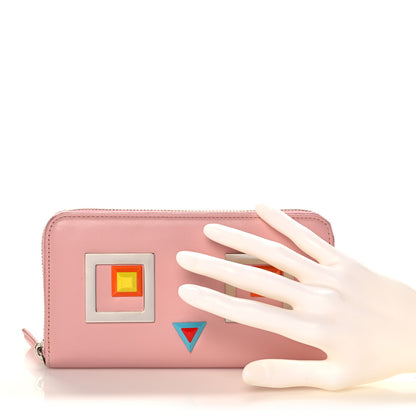 Fendi Vitello Century Hypnoteyes Zip Around Wallet Bubblegum 2 of 14