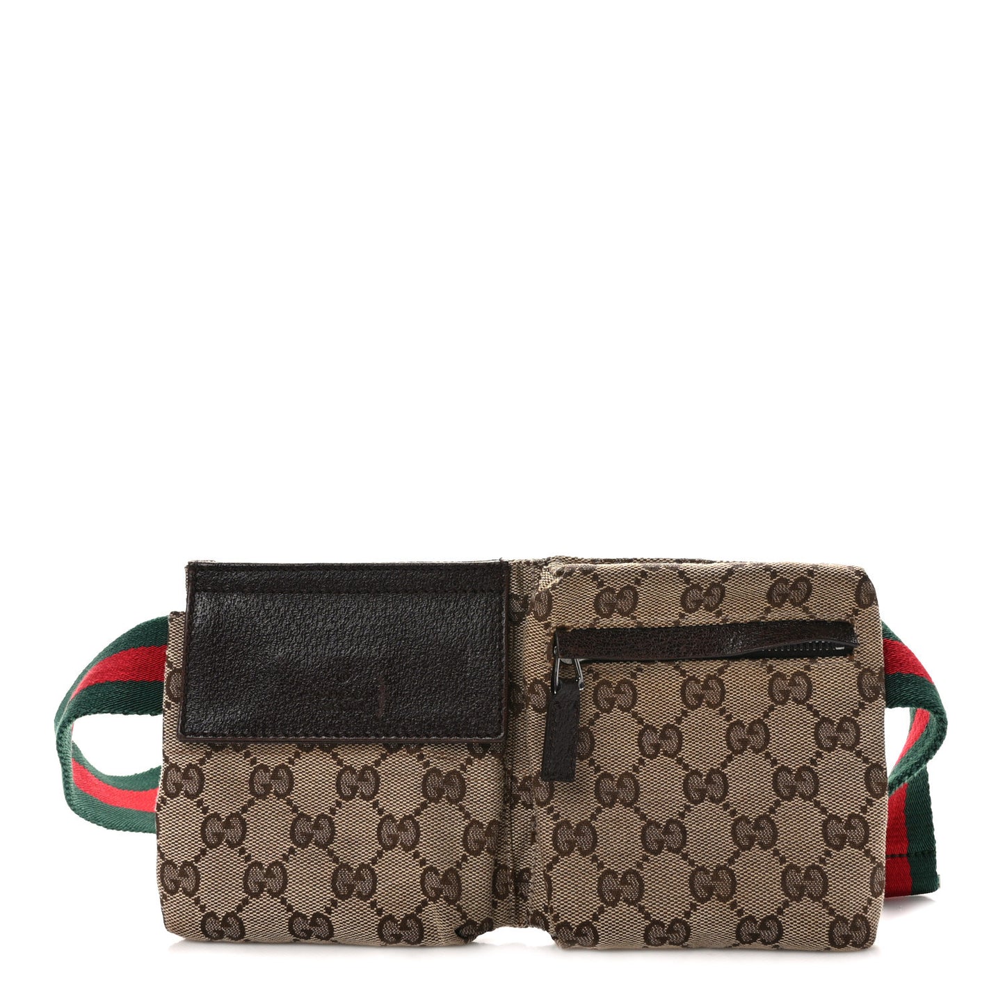 Monogram Web Belt Bag Dark Brown