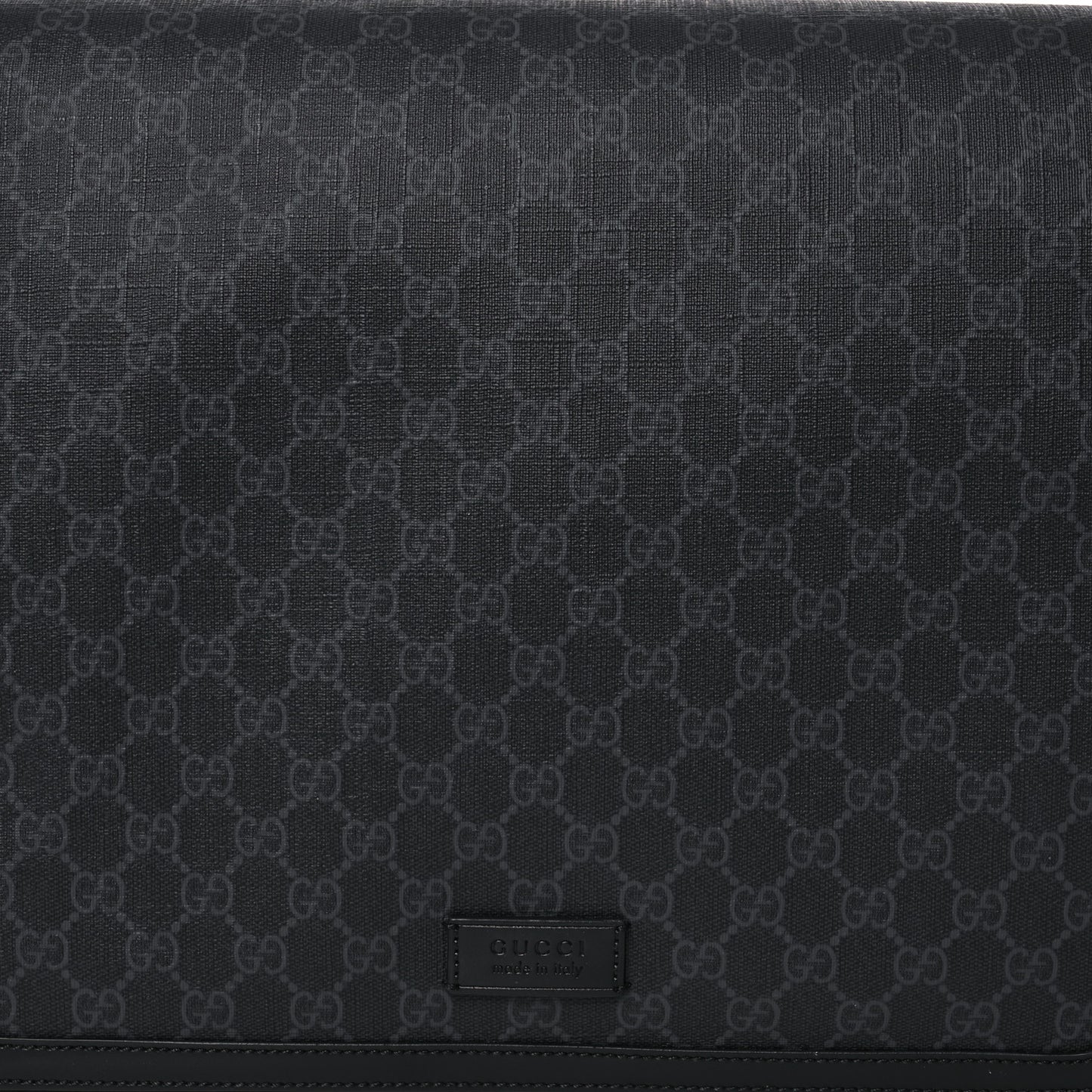 GG Supreme Monogram Web Messenger Diaper Bag Black Grey
