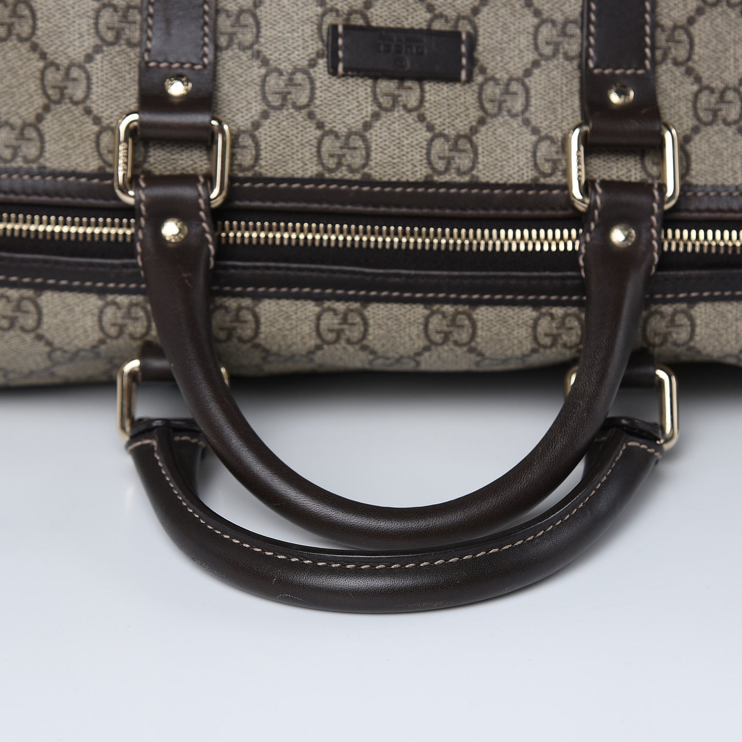 GG Plus Monogram Medium Carry On Duffle Bag Brown