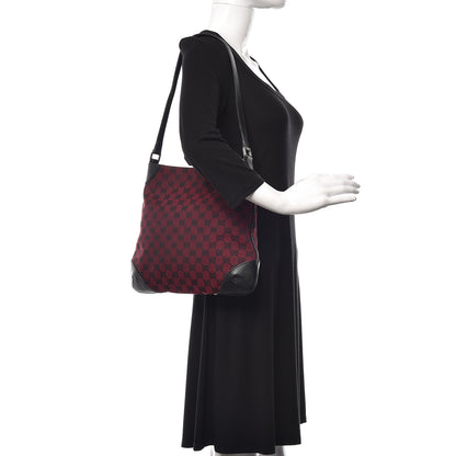 Gucci Denim Monogram Hobo Red 2 of 11