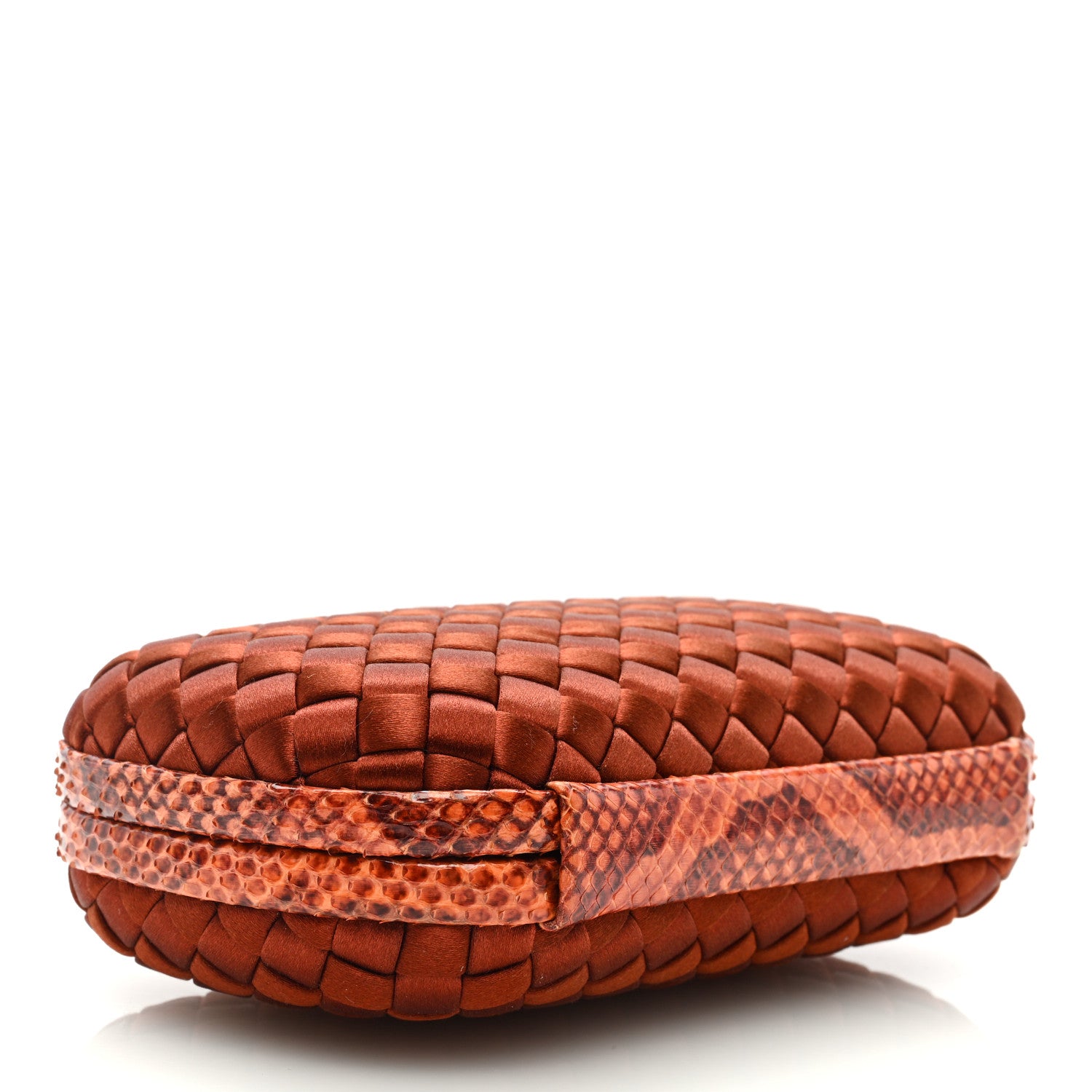 Bottega Veneta Satin Intreccio Impero Ayers Knot Clutch Orange 4 of 8