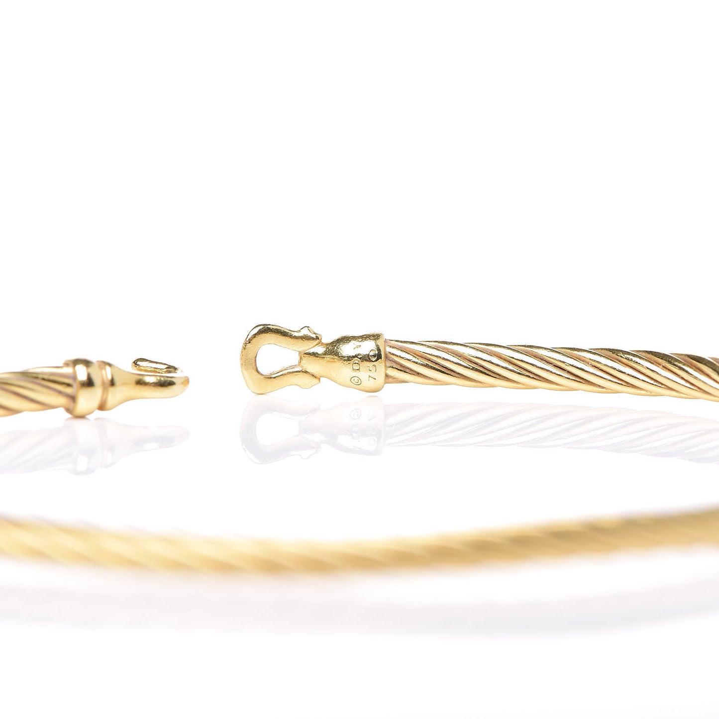 18K Yellow Gold 3mm Cable Buckle Bracelet