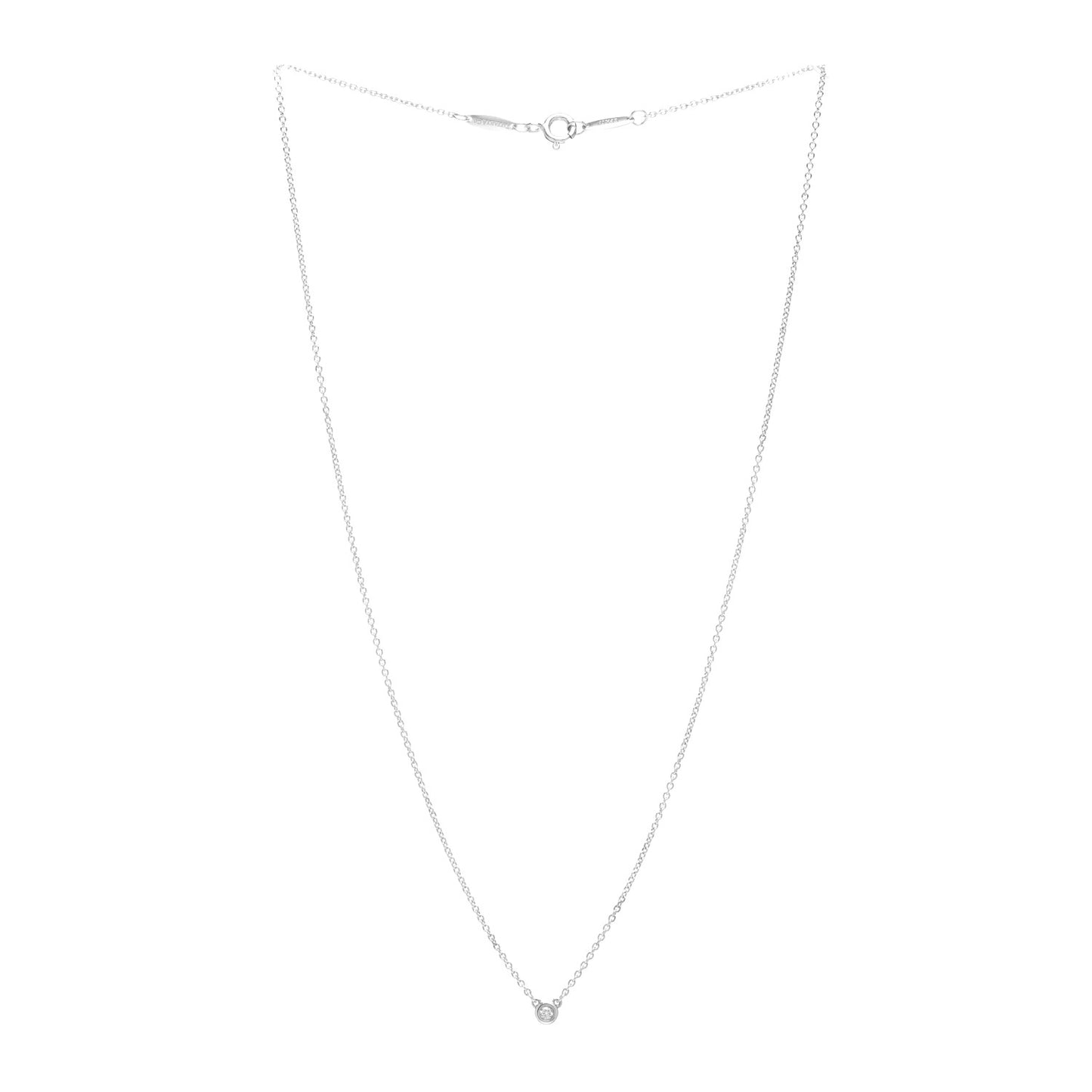 Sterling Silver Diamond .03ct Elsa Peretti Diamonds by the Yard Pendant Necklace