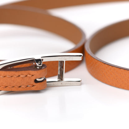 Hermes Epsom Hapi 3 MM Triple Tour Wrap Bracelet S Orange 5 of 6