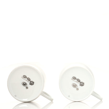 Hermes Porcelain Platinum Chaine d'Ancre Tea Cup and Saucer Set of 2 5 of 13