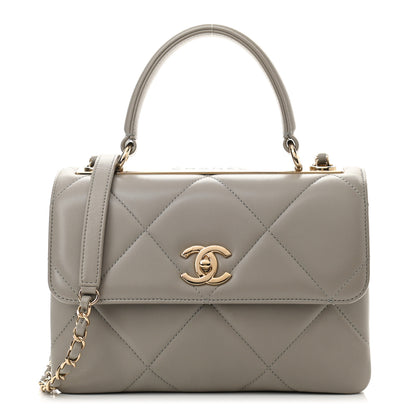 Chanel Lambskin Quilted Small Trendy CC Top Handle Flap Grey 1 of 10
