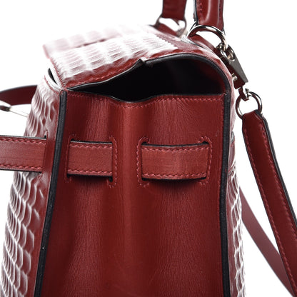 Hermes Barenia Sellier Waffle Kelly 35 Rouge H 33 of 34