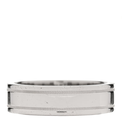 Tiffany Platinum 6mm Essential Double Milgrain Band Ring 61 9.5 1 of 5