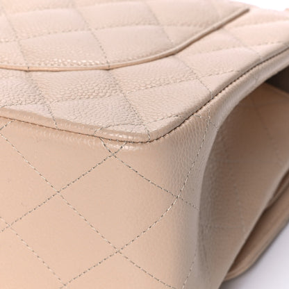 Chanel Caviar Quilted Jumbo Double Flap Beige Clair 12 of 19