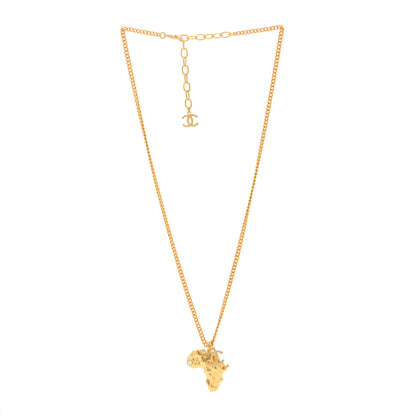 Chanel Metal Pearl Crystal CC Dakar Pendant Necklace Gold White 2 of 4